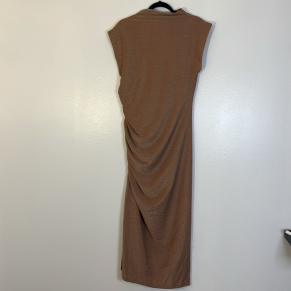 Dress Forum | New mocha & silver fitted maxi dress w/slit Women’s size L sparkly - Picture 5 of 10